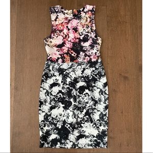 TOPSHOP Floral Bodycon Mini Dress